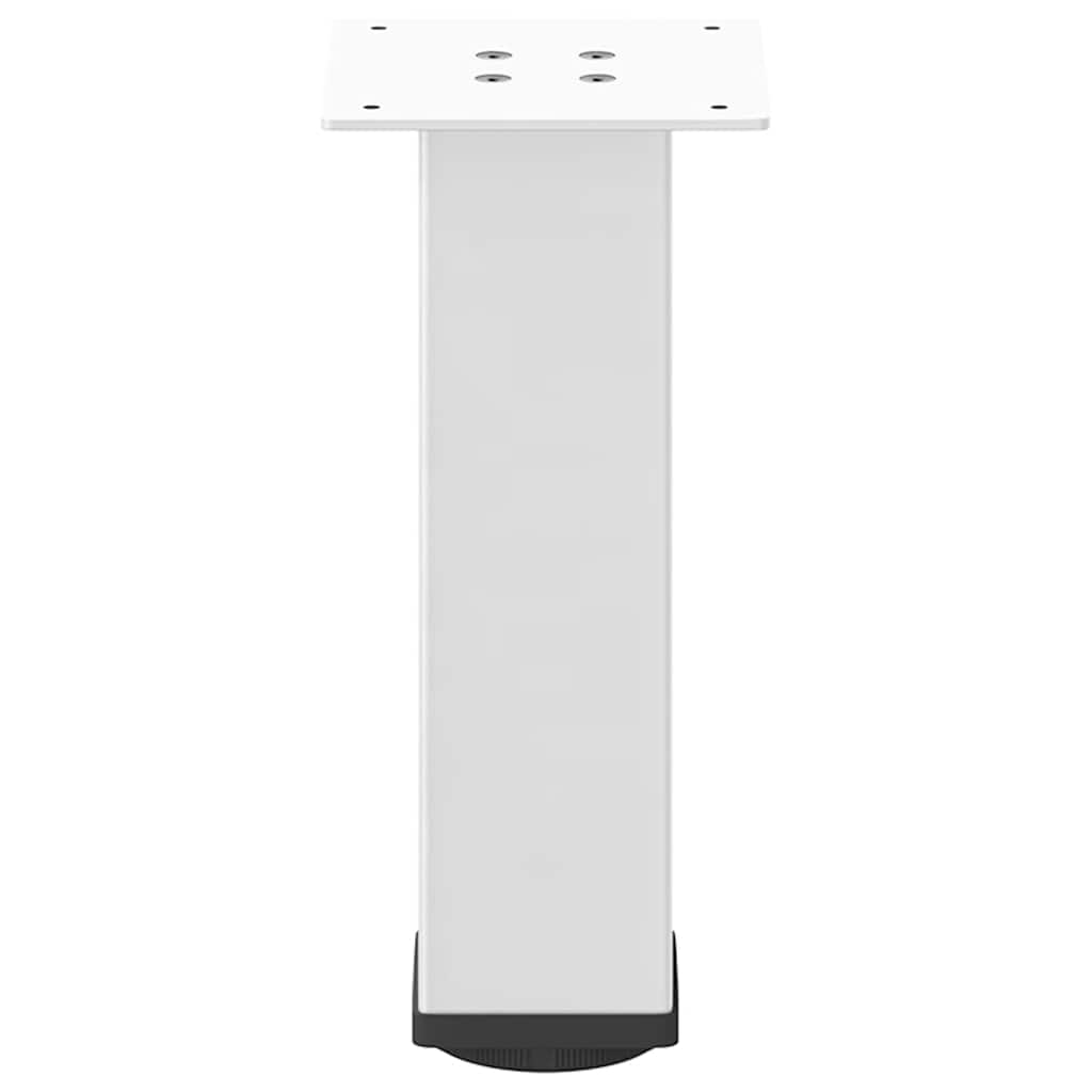 White Steel Coffee Table Legs, Set of 4, Adjustable 42-44 cm