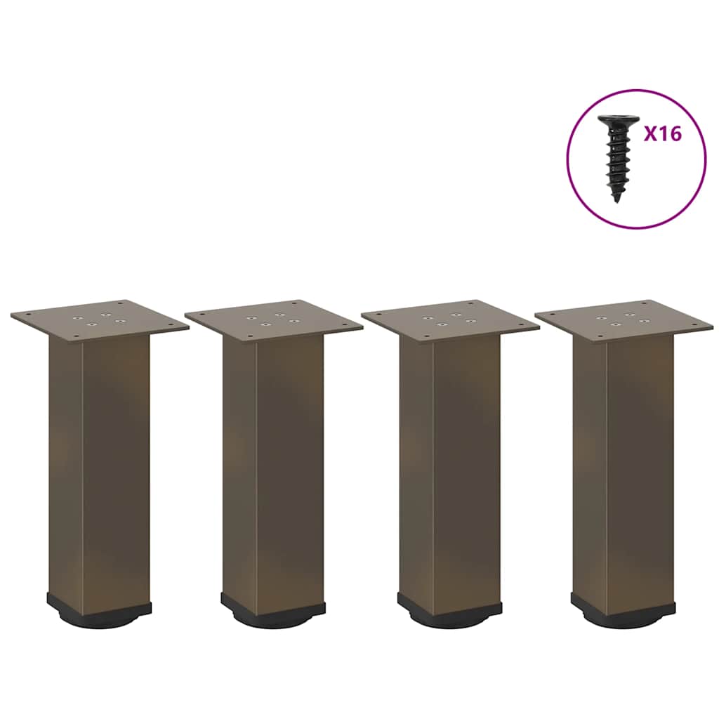 Natural Steel Coffee Table Legs Set - 42-44 cm, 4 pcs