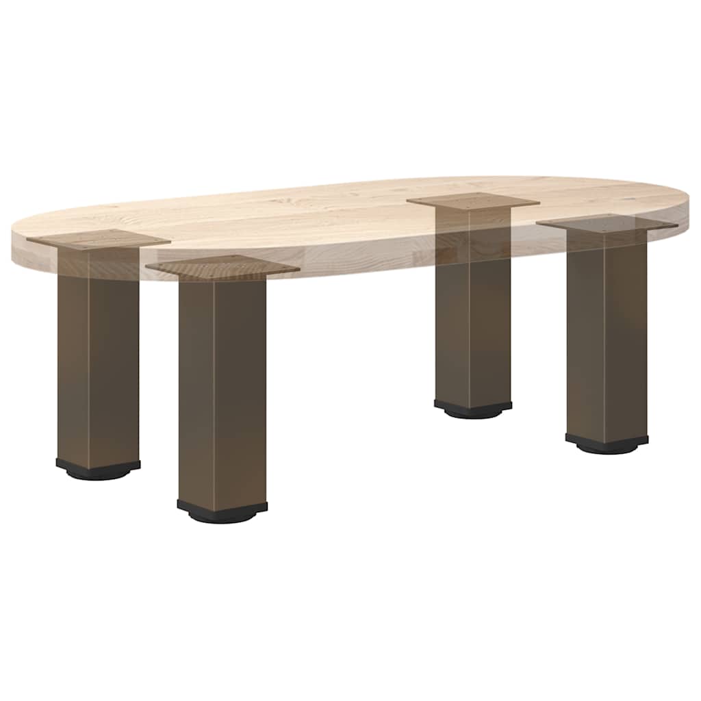 Natural Steel Coffee Table Legs Set - 42-44 cm, 4 pcs
