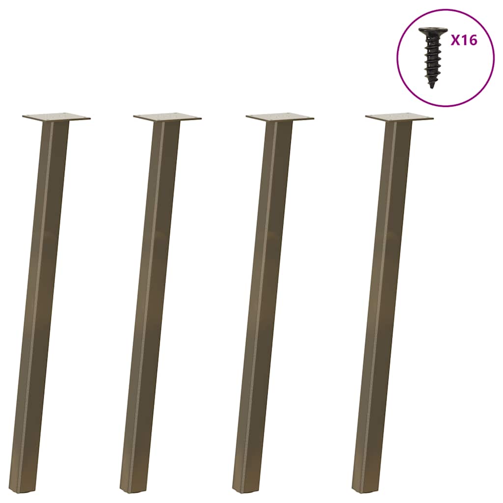 Natural Steel Console Table Legs 4 pcs, 72 cm, Durable Steel