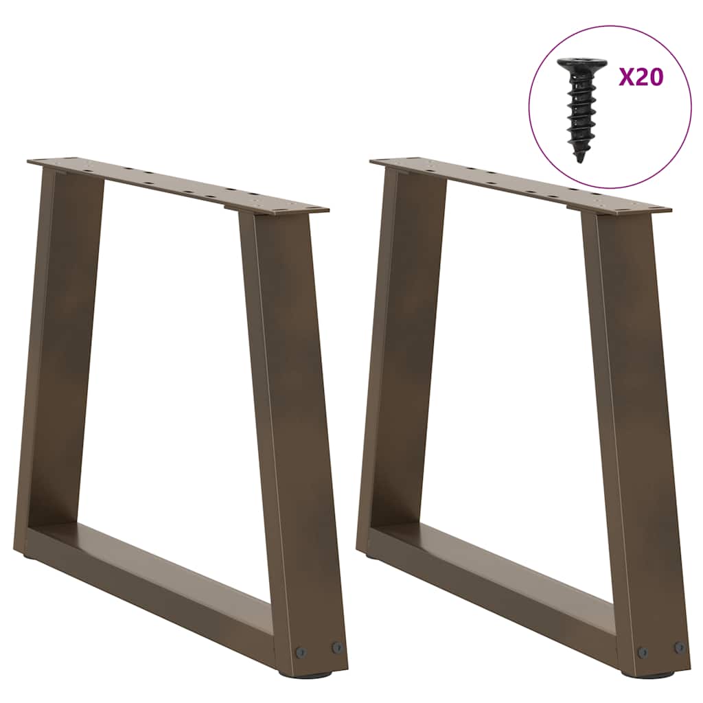 Natural Steel V-Shape Coffee Table Legs 2 pcs, Adjustable Height