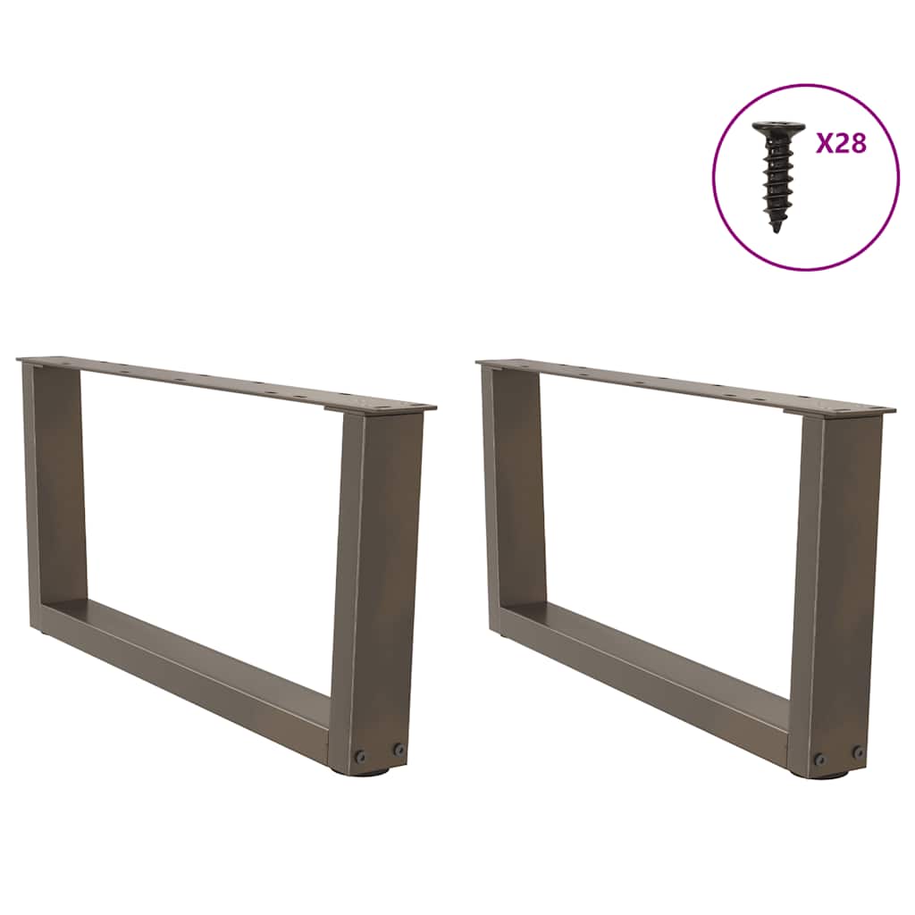 Natural Steel V-Shape Coffee Table Legs, 2 Pcs, 70x30-31.3 cm