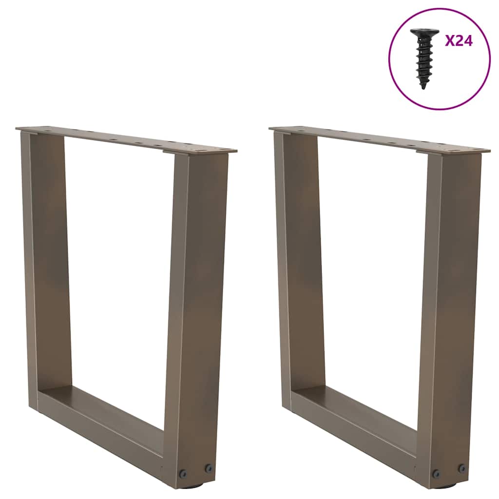 Natural Steel V-Shape Coffee Table Legs, Adjustable 60x(42-43.3) cm