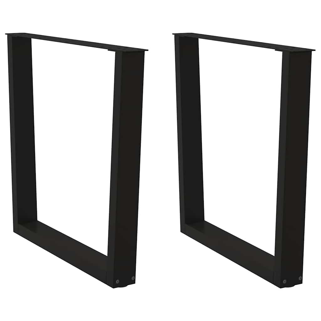 Black V-Shape Steel Dining Table Legs, 2 Pcs, Adjustable 80x72-73.3 cm