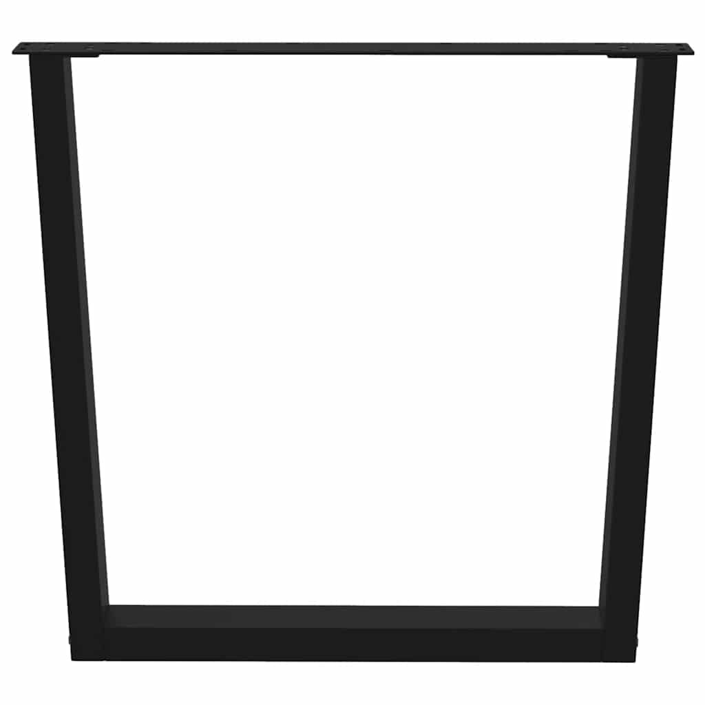 Black V-Shape Steel Dining Table Legs, 2 Pcs, Adjustable 80x72-73.3 cm