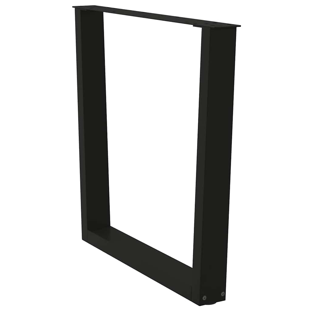 Black V-Shape Steel Dining Table Legs, 2 Pcs, Adjustable 80x72-73.3 cm