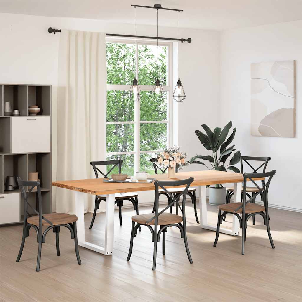 White V-Shape Steel Dining Table Legs, Adjustable 80 x (72-73.3) cm