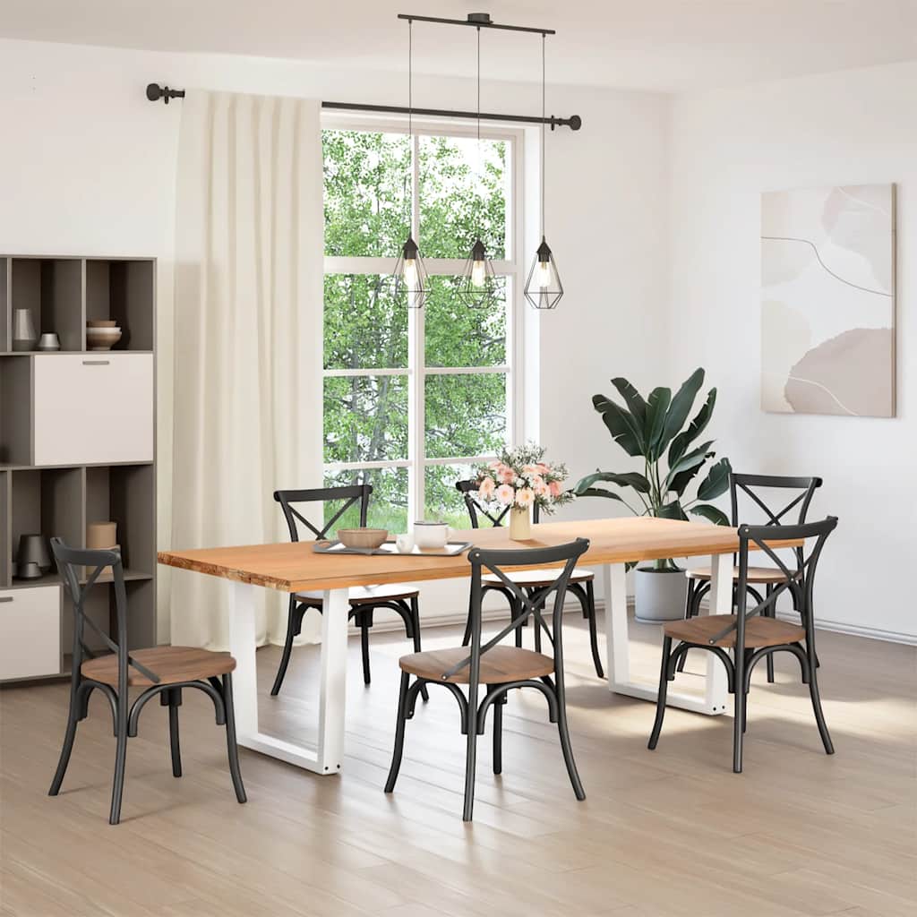 White V-Shape Steel Dining Table Legs - 2 pcs, 90x(72-73.3) cm