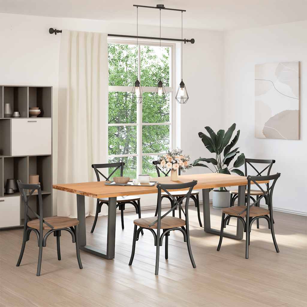 Anthracite V-Shape Dining Table Legs 2pcs Steel Adjustable 90cm