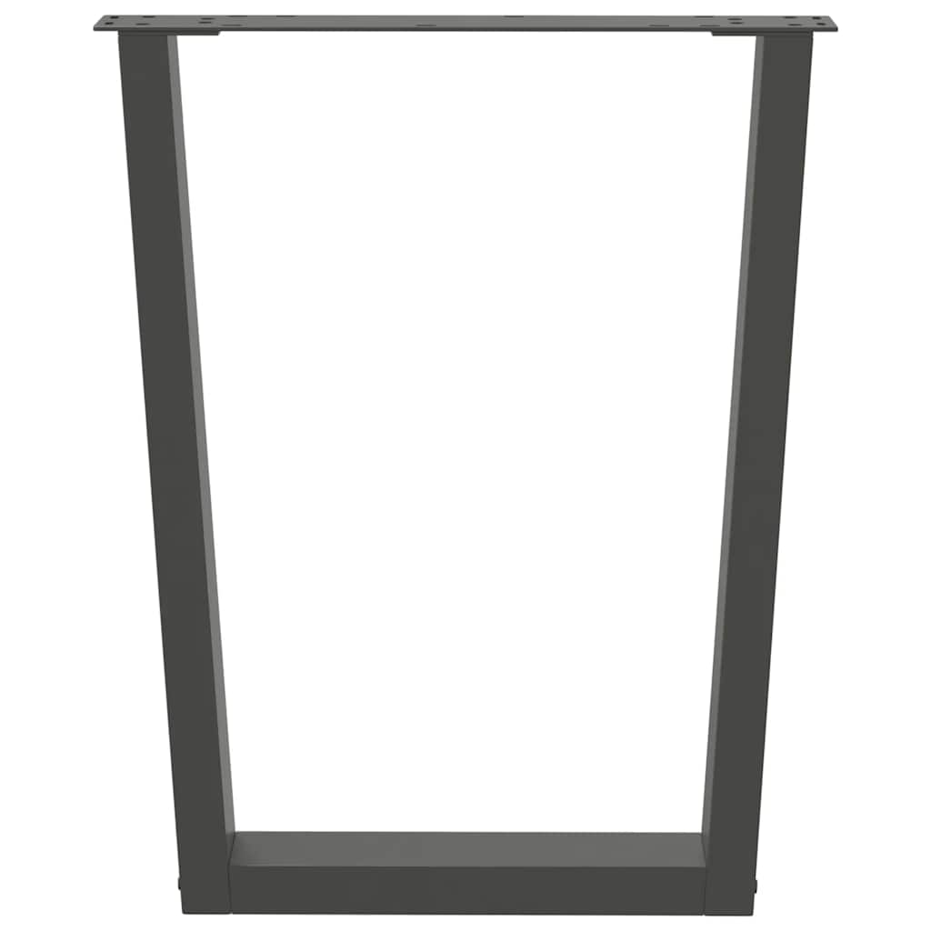Anthracite Steel V-Shape Dining Table Legs, Set of 3, Adjustable 70cm