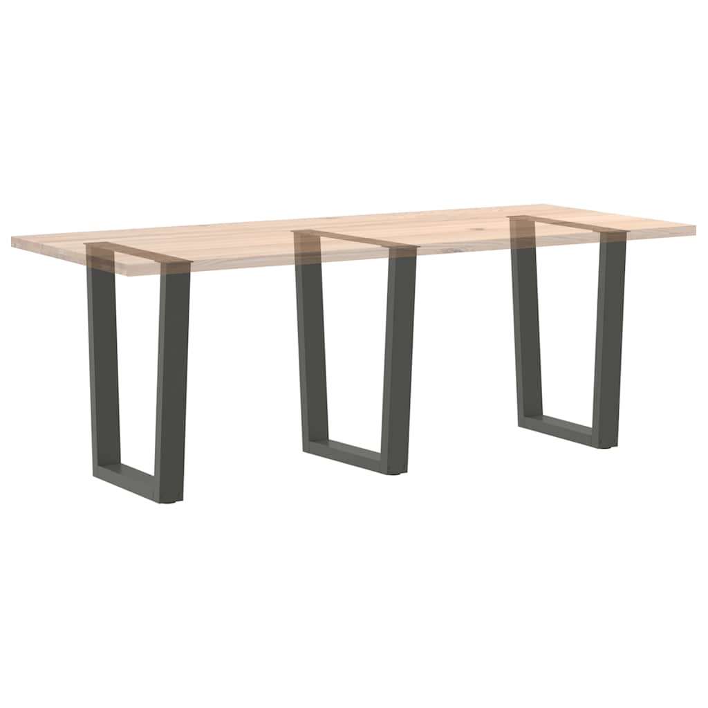 Anthracite Steel V-Shape Dining Table Legs, Set of 3, Adjustable 70cm