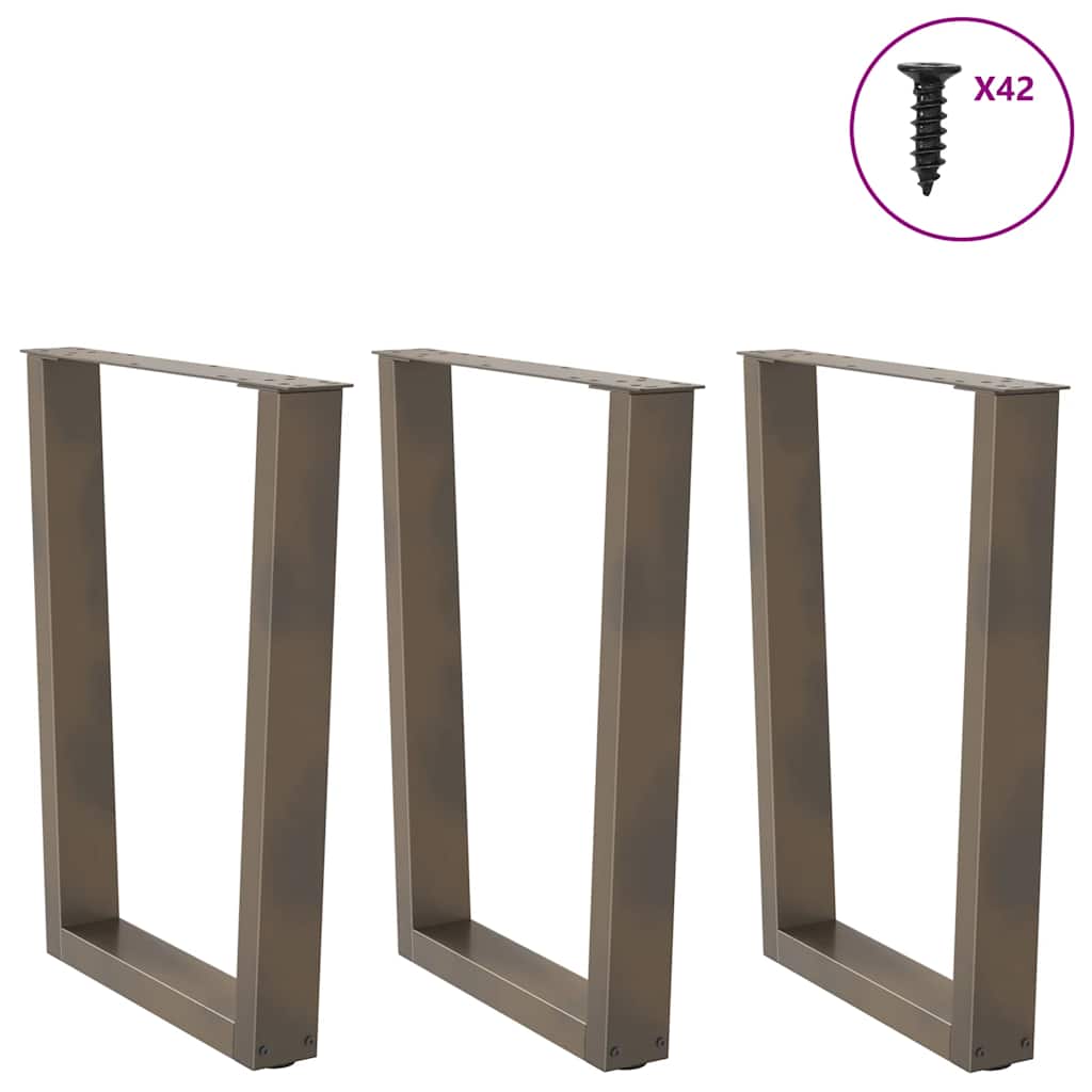 Durable V-Shaped Steel Dining Table Legs, Natural, 70x72-73.3cm, 3pcs