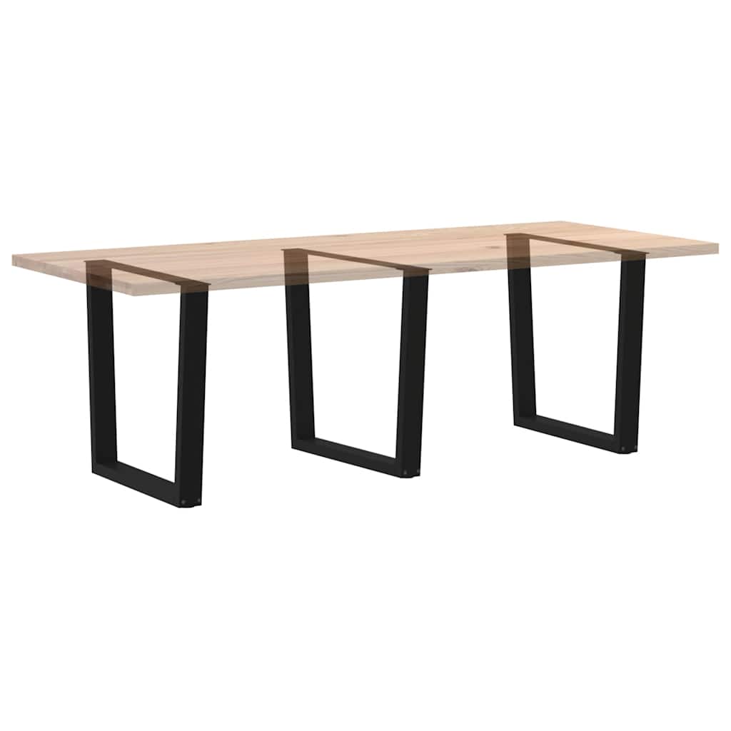 Black Steel V-Shape Dining Table Legs 3 pcs, Adjustable Height 80 cm