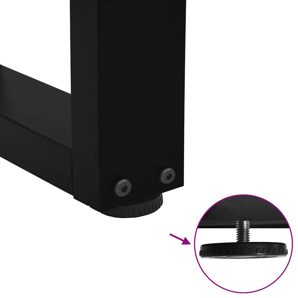 Black Steel V-Shape Dining Table Legs 3 pcs, Adjustable Height 80 cm