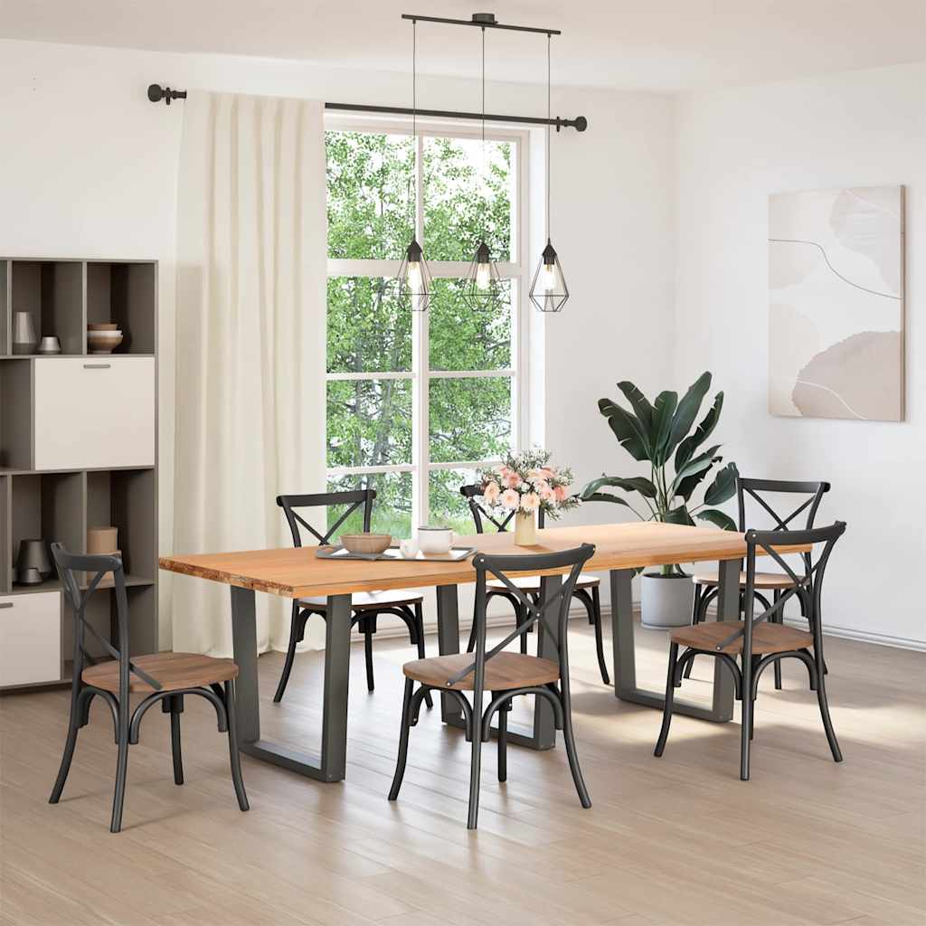 Anthracite Steel V-Shape Dining Table Legs 3pcs, Adjustable Height