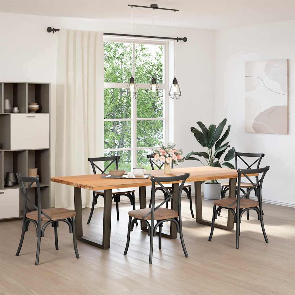 V-Shape Dining Table Legs, Natural Steel, 3 Pcs, Adjustable 80x72-73.3 cm