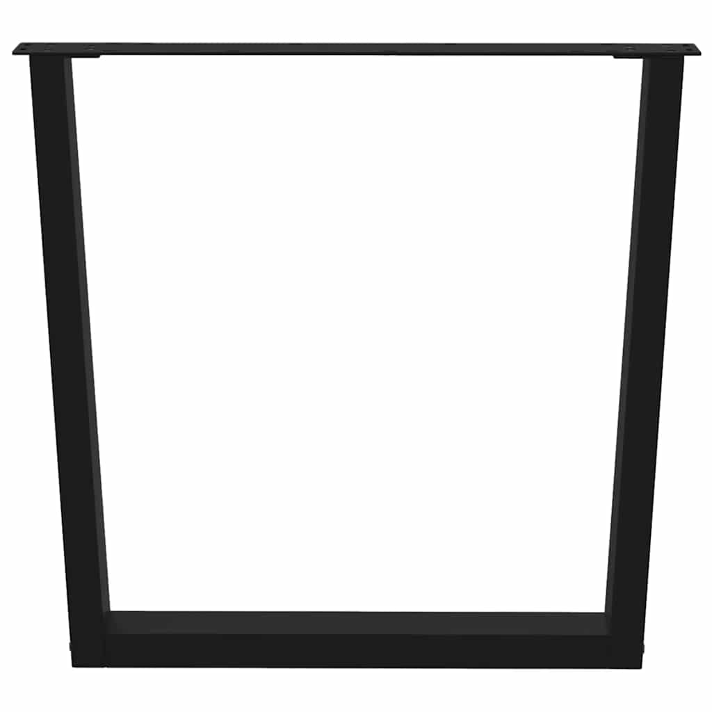 Black V-Shape Steel Dining Table Legs, 3pcs, Adjustable Height
