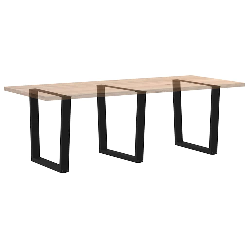 Black V-Shape Steel Dining Table Legs, 3pcs, Adjustable Height