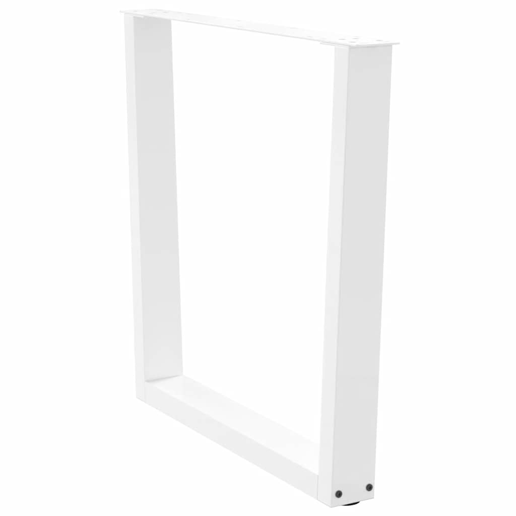 White Steel V-Shape Dining Table Legs, 3pcs, Adjustable Height