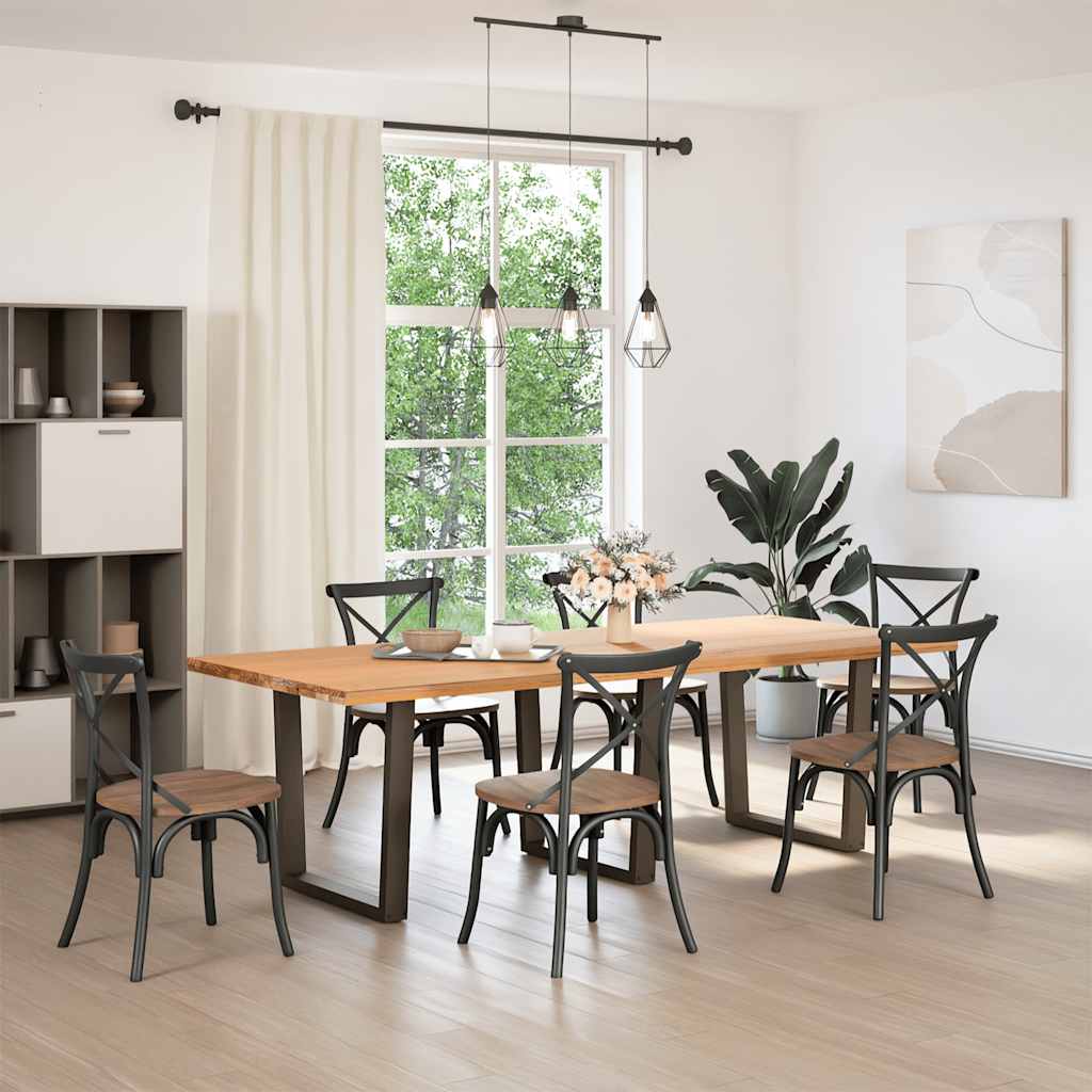 Natural Steel V-Shape Dining Table Legs, 3 pcs, Adjustable Height