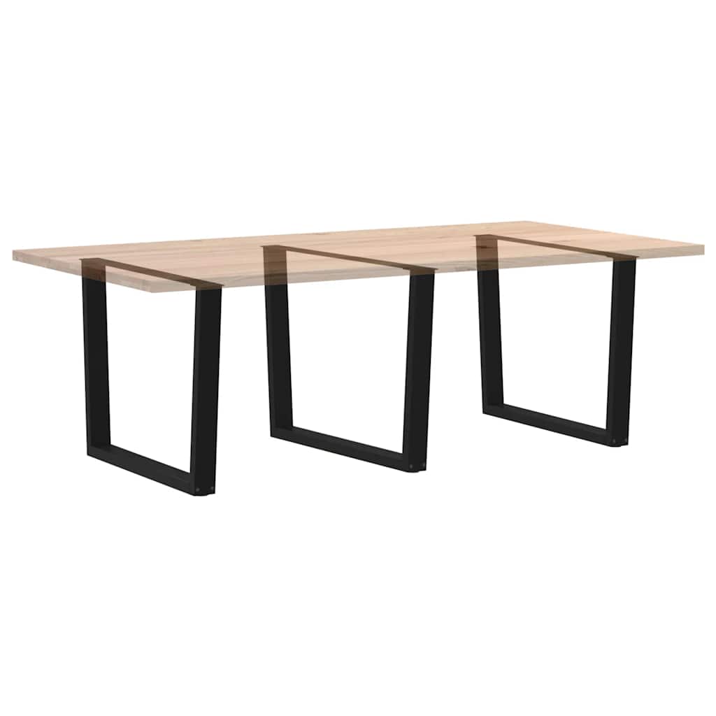 Black V-Shape Steel Dining Table Legs - 3 Pcs, Adjustable Height