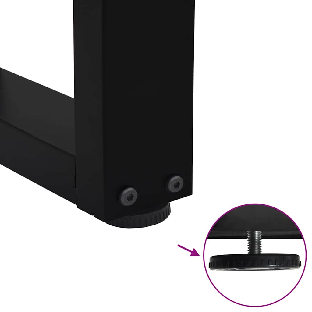 Black V-Shape Steel Dining Table Legs - 3 Pcs, Adjustable Height