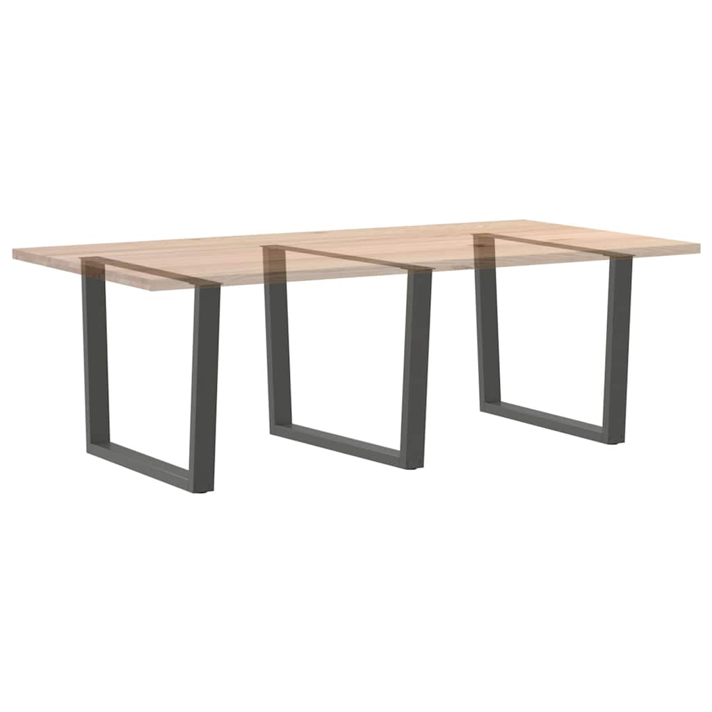 Anthracite Steel V-Shape Dining Table Legs Set 3 pcs Adjustable