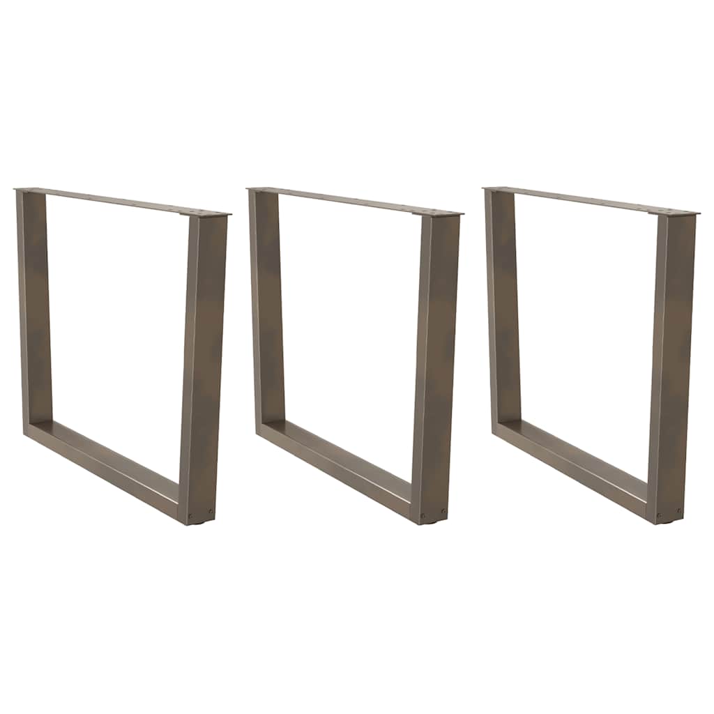 V-Shape Dining Table Legs 3pcs Natural Steel Adjustable 100x73cm