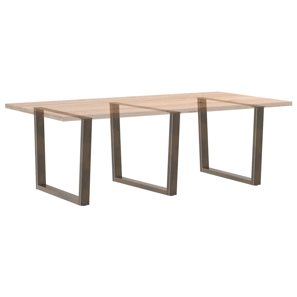 V-Shape Dining Table Legs 3pcs Natural Steel Adjustable 100x73cm