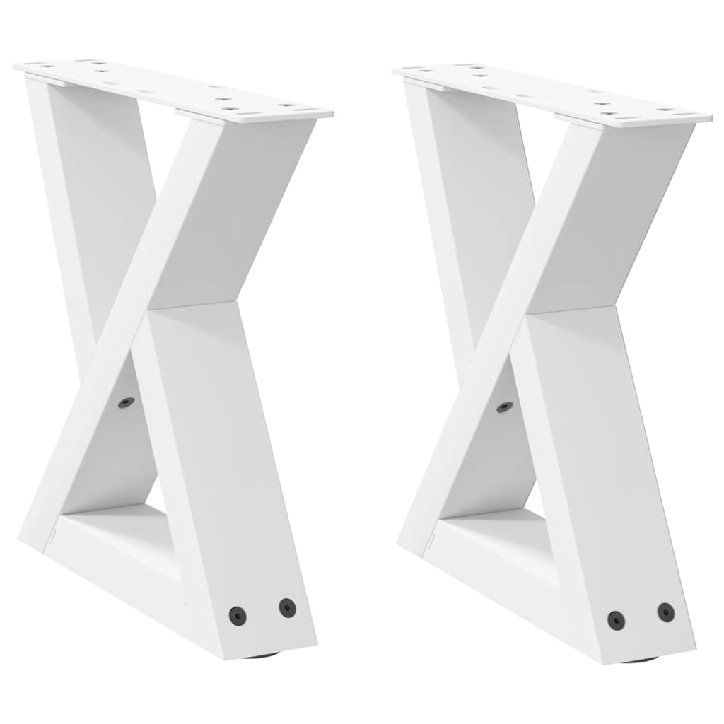 White Steel Coffee Table Legs Set 2 pcs, Adjustable 30-31.3 cm