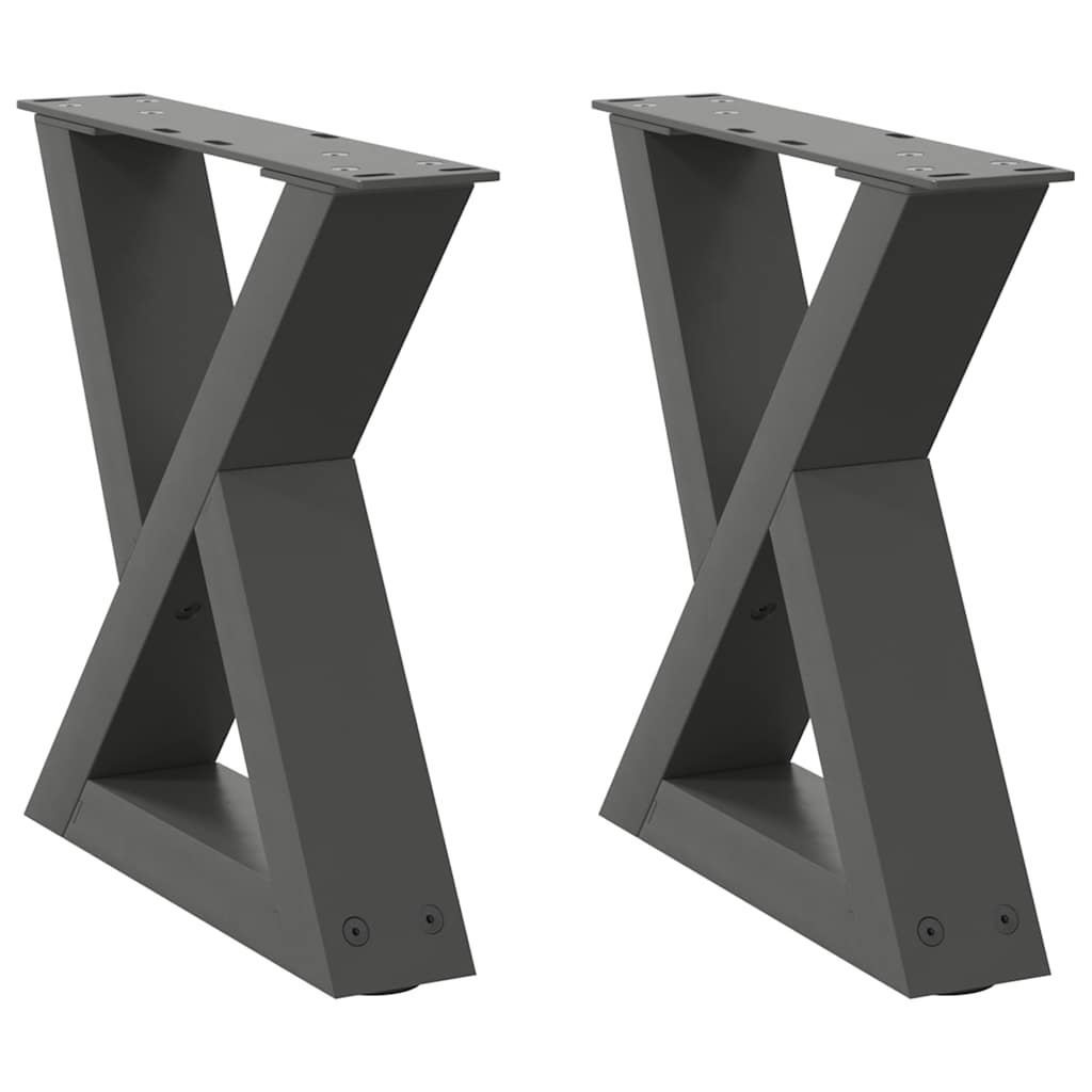 Anthracite Steel Coffee Table Legs Set of 2, Adjustable 30-31.3 cm