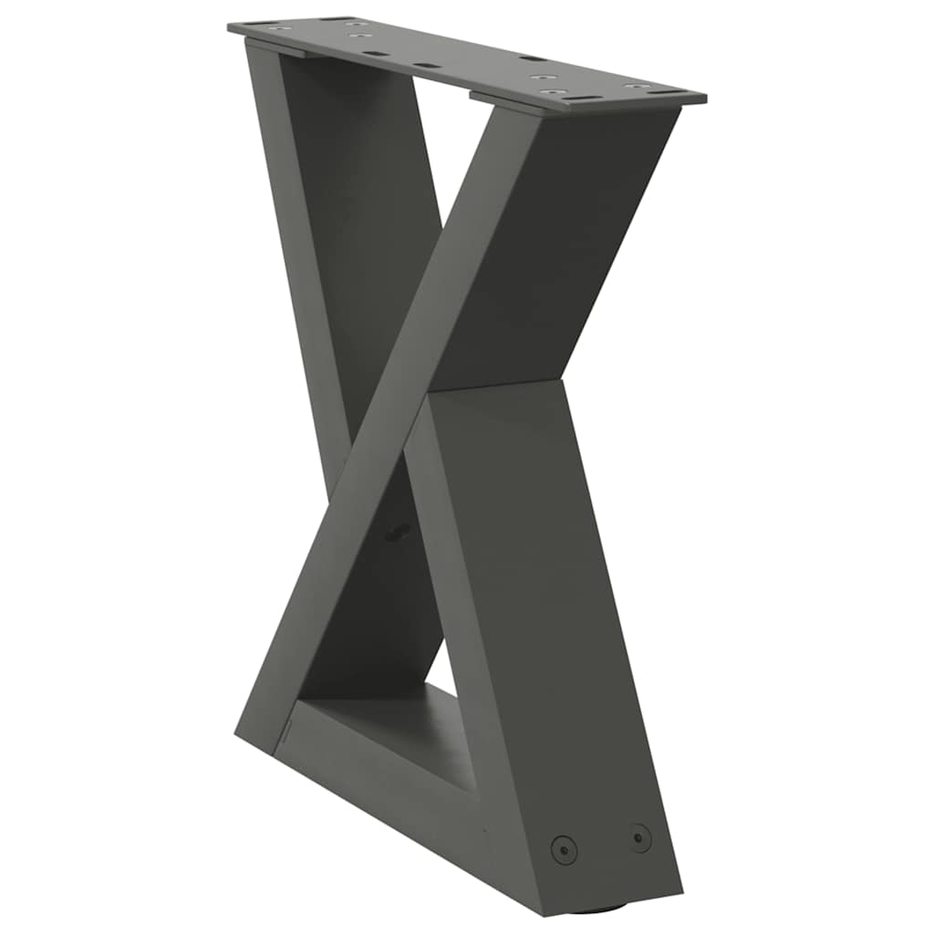Anthracite Steel Coffee Table Legs Set of 2, Adjustable 30-31.3 cm