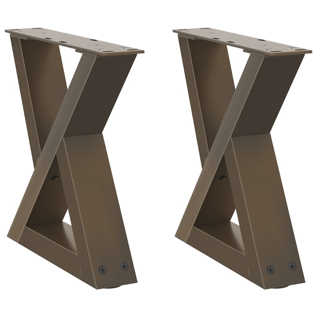 Natural Steel Coffee Table Legs, Set of 2, Adjustable 30-31.3 cm