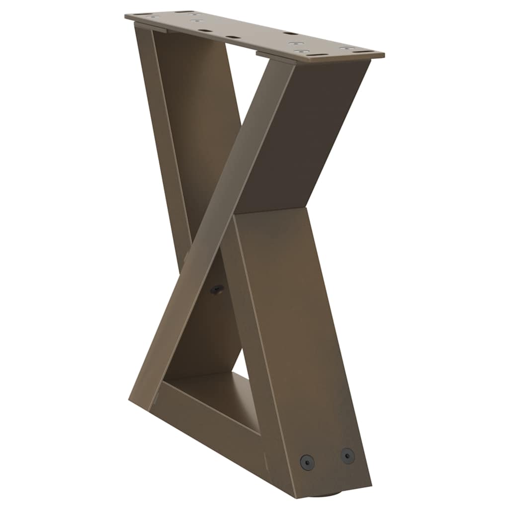 Natural Steel Coffee Table Legs, Set of 2, Adjustable 30-31.3 cm