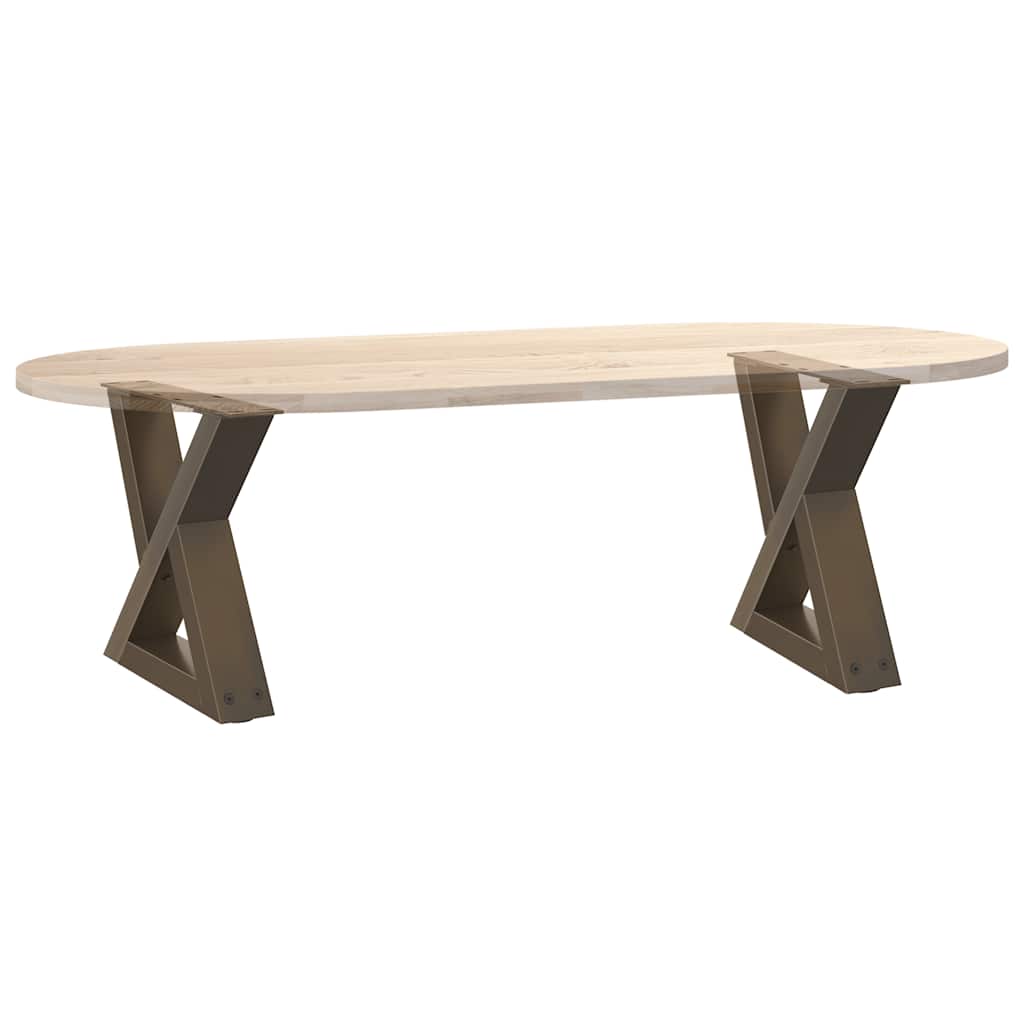 Natural Steel Coffee Table Legs, Set of 2, Adjustable 30-31.3 cm
