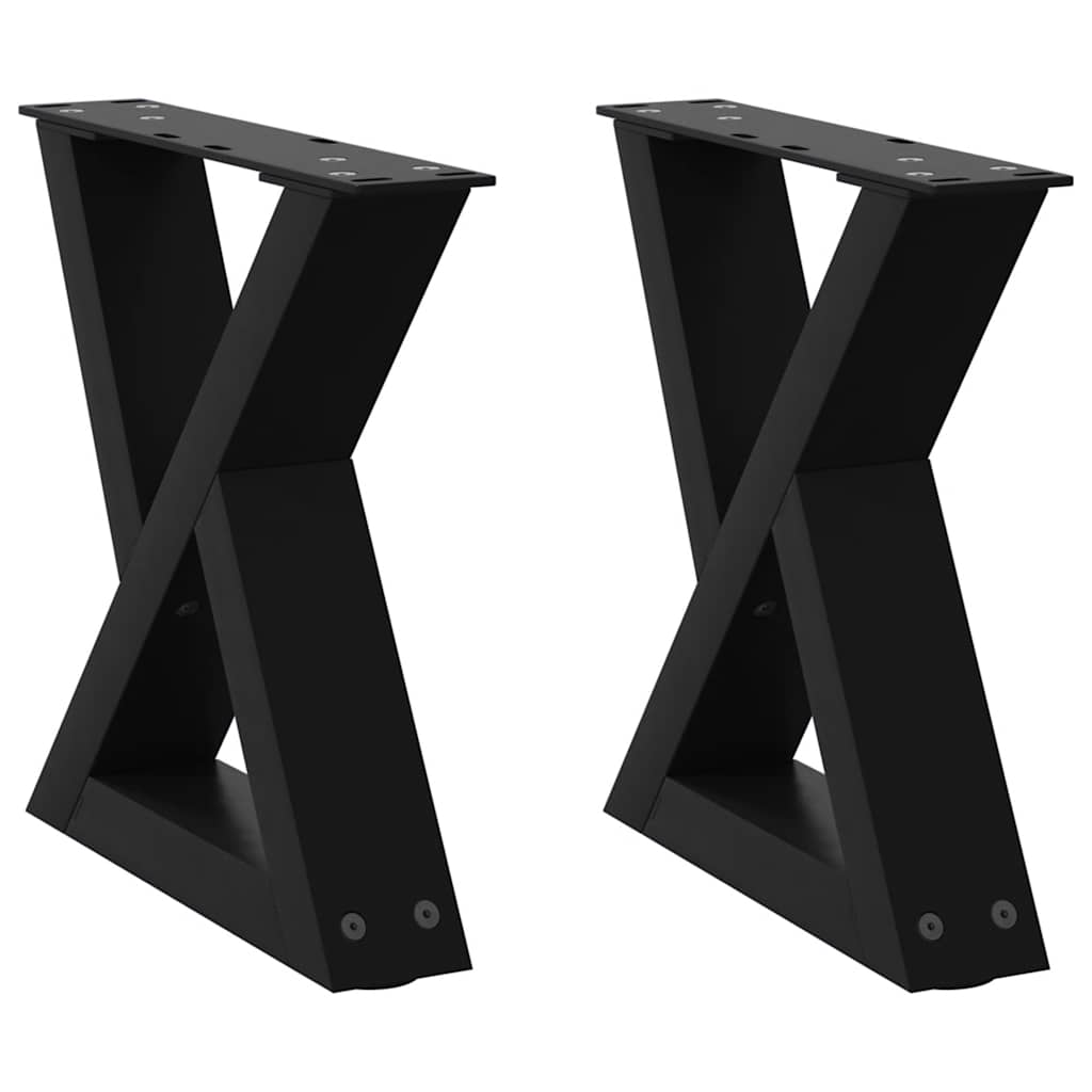 Black Steel Coffee Table Legs 2 pcs, Adjustable 40x(30-31.3) cm