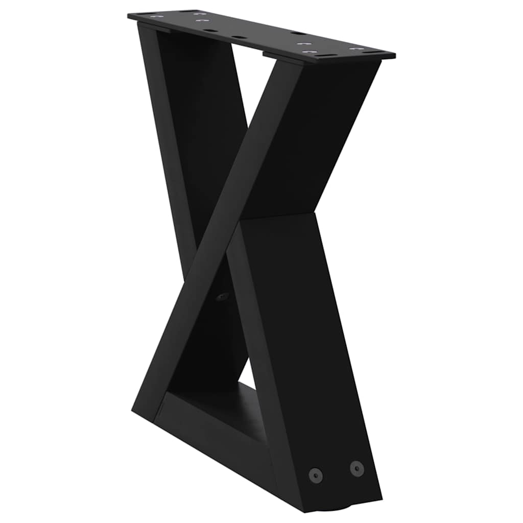 Black Steel Coffee Table Legs 2 pcs, Adjustable 40x(30-31.3) cm