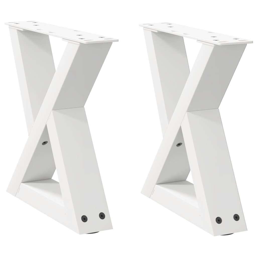 Steel Coffee Table Legs 2 pcs, Adjustable, White 40x(30-31.3) cm