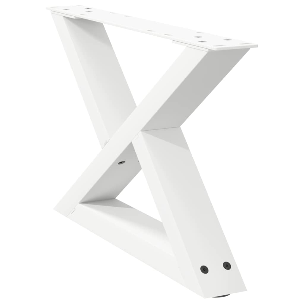 White Steel Coffee Table Legs, 2 Pcs, Adjustable 50x(30-31.3) cm