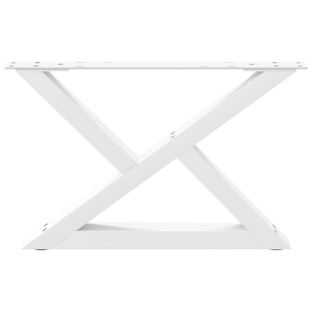 White Steel Coffee Table Legs, 2 Pcs, Adjustable 50x(30-31.3) cm