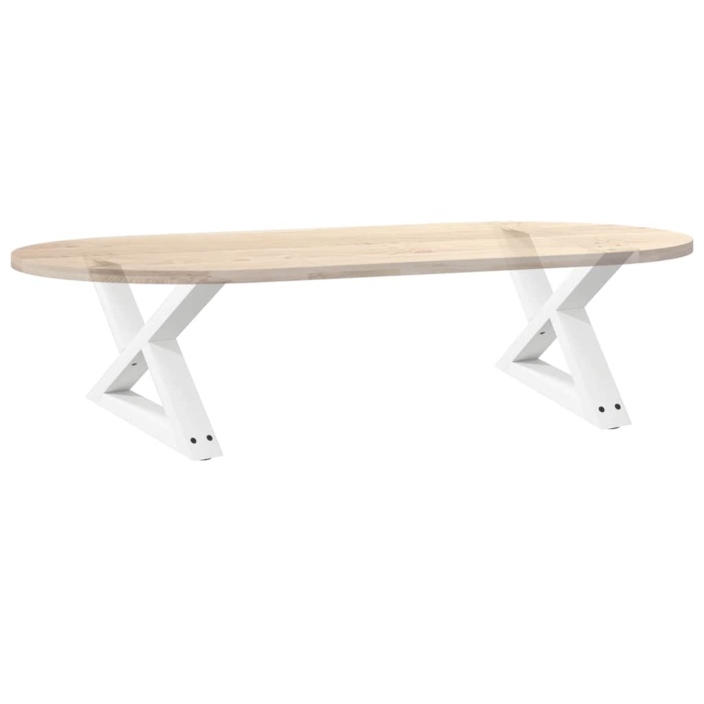 White Steel Coffee Table Legs, 2 Pcs, Adjustable 50x(30-31.3) cm