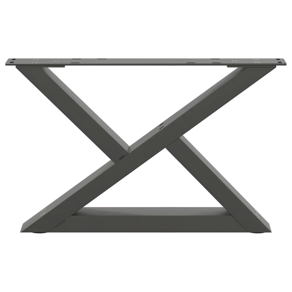 Anthracite Steel Coffee Table Legs Set of 2, Adjustable 50x30-31.3 cm