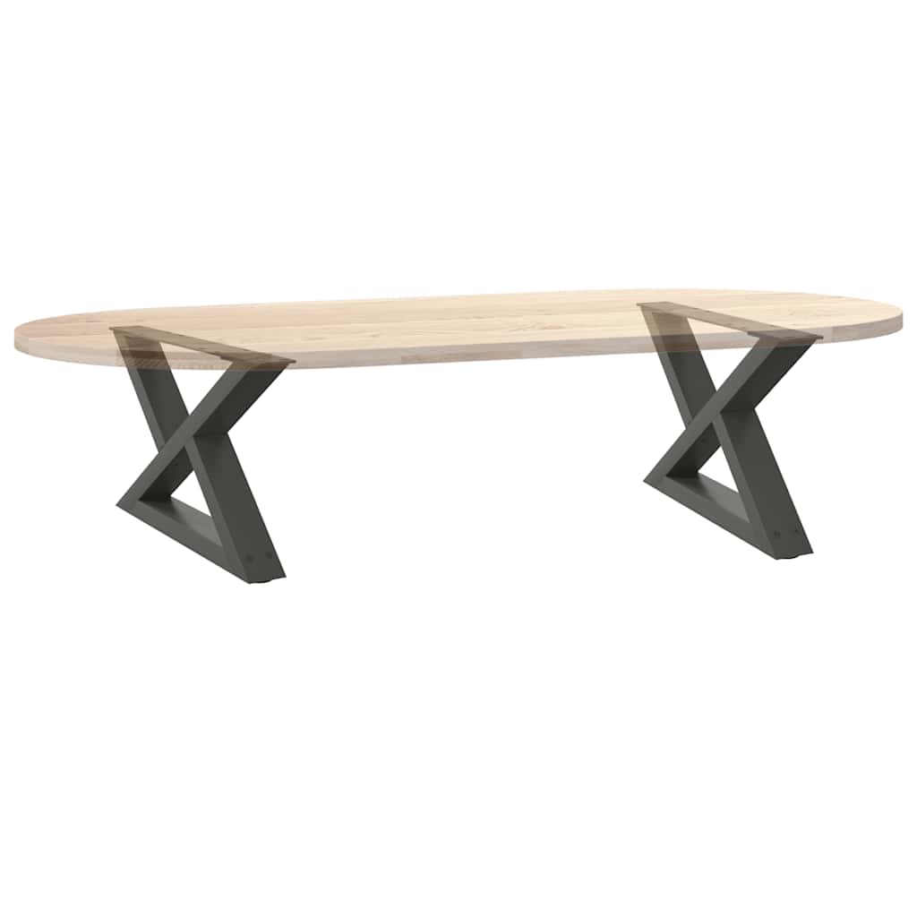 Anthracite Steel Coffee Table Legs Set of 2, Adjustable 50x30-31.3 cm