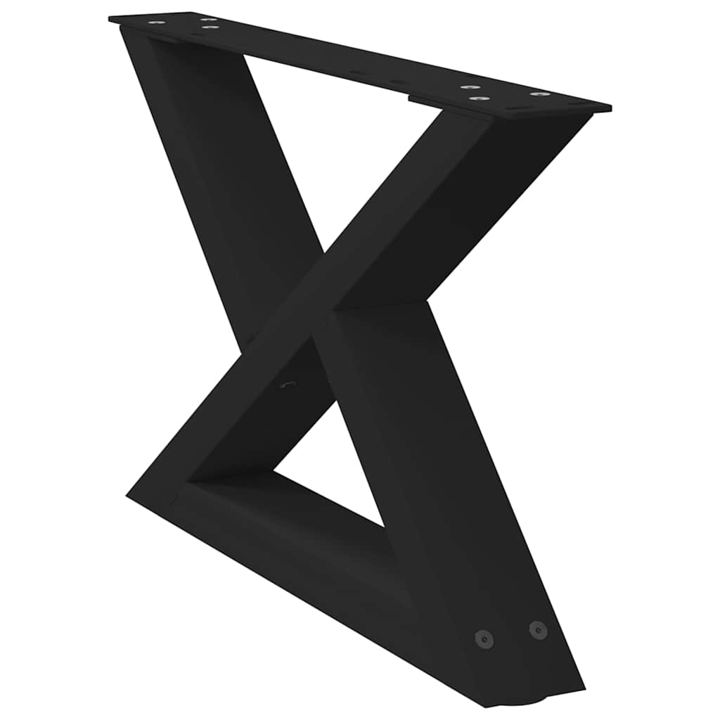 Sleek Black Steel Coffee Table Legs – Set of 2, 60x(30-31.3) cm