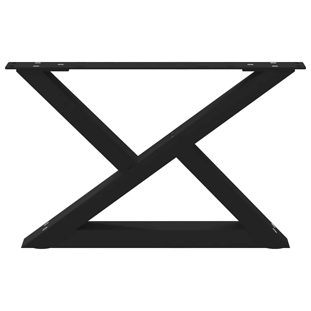 Sleek Black Steel Coffee Table Legs – Set of 2, 60x(30-31.3) cm