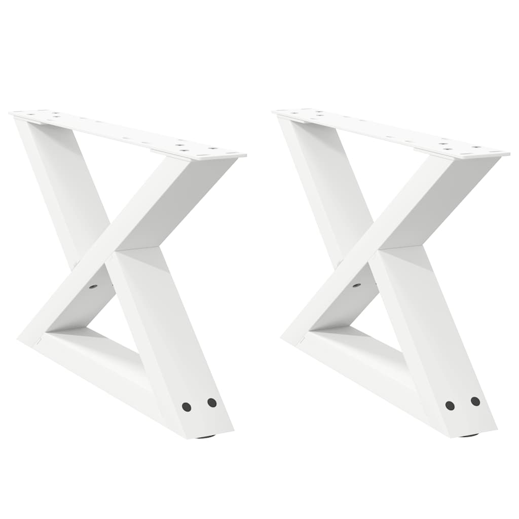 White Steel Coffee Table Legs 2pcs 60x(30-31.3)cm Durable Design