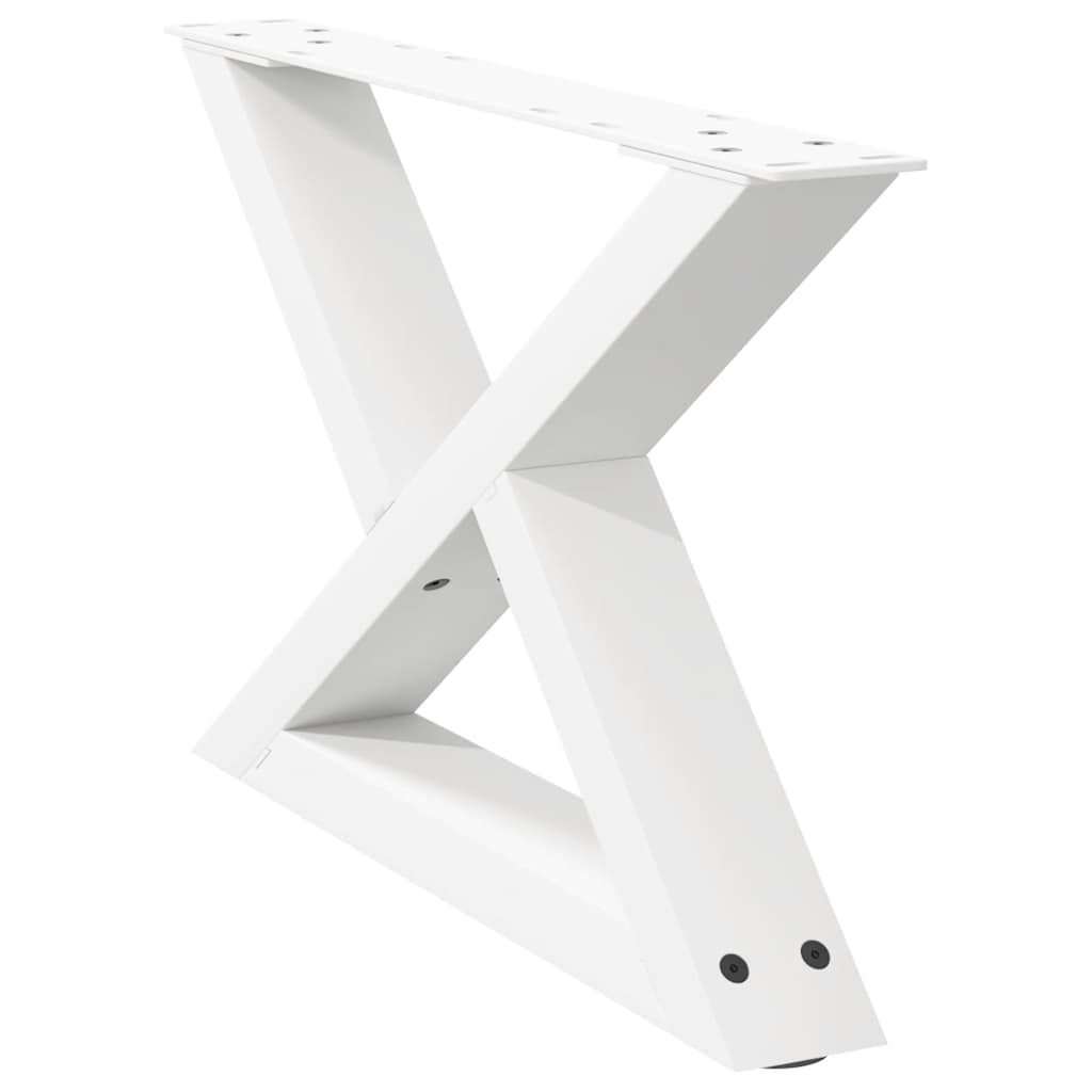 White Steel Coffee Table Legs 2pcs 60x(30-31.3)cm Durable Design