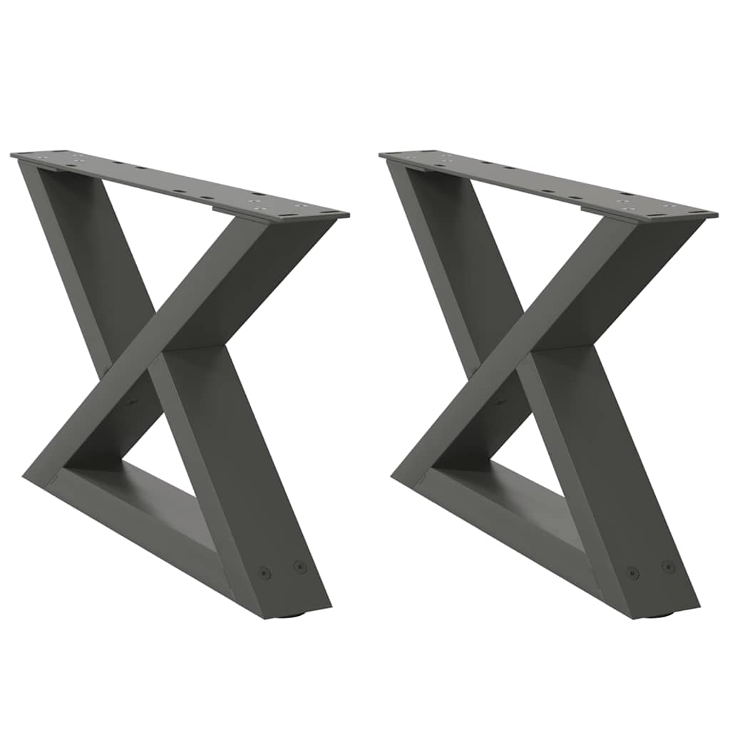 Anthracite Steel Coffee Table Legs, 2 Pcs, Adjustable, 60x30-31.3 cm