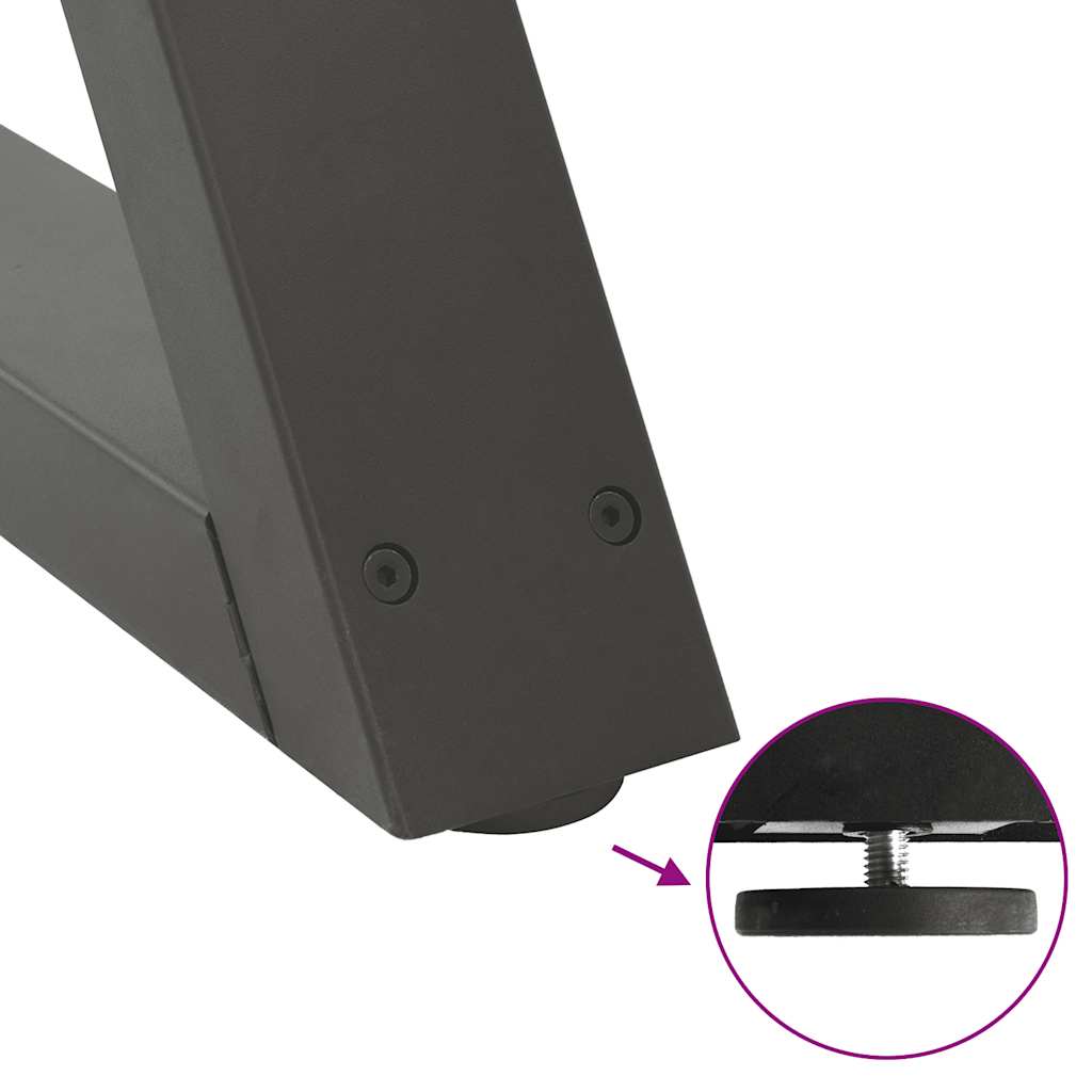 Anthracite Steel Coffee Table Legs, 2 Pcs, Adjustable, 60x30-31.3 cm