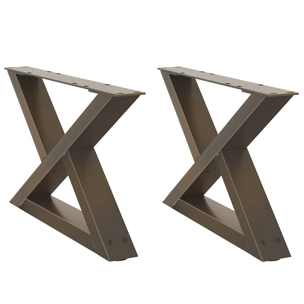Natural Steel Coffee Table Legs 2 pcs, Adjustable 60x(30-31.3) cm